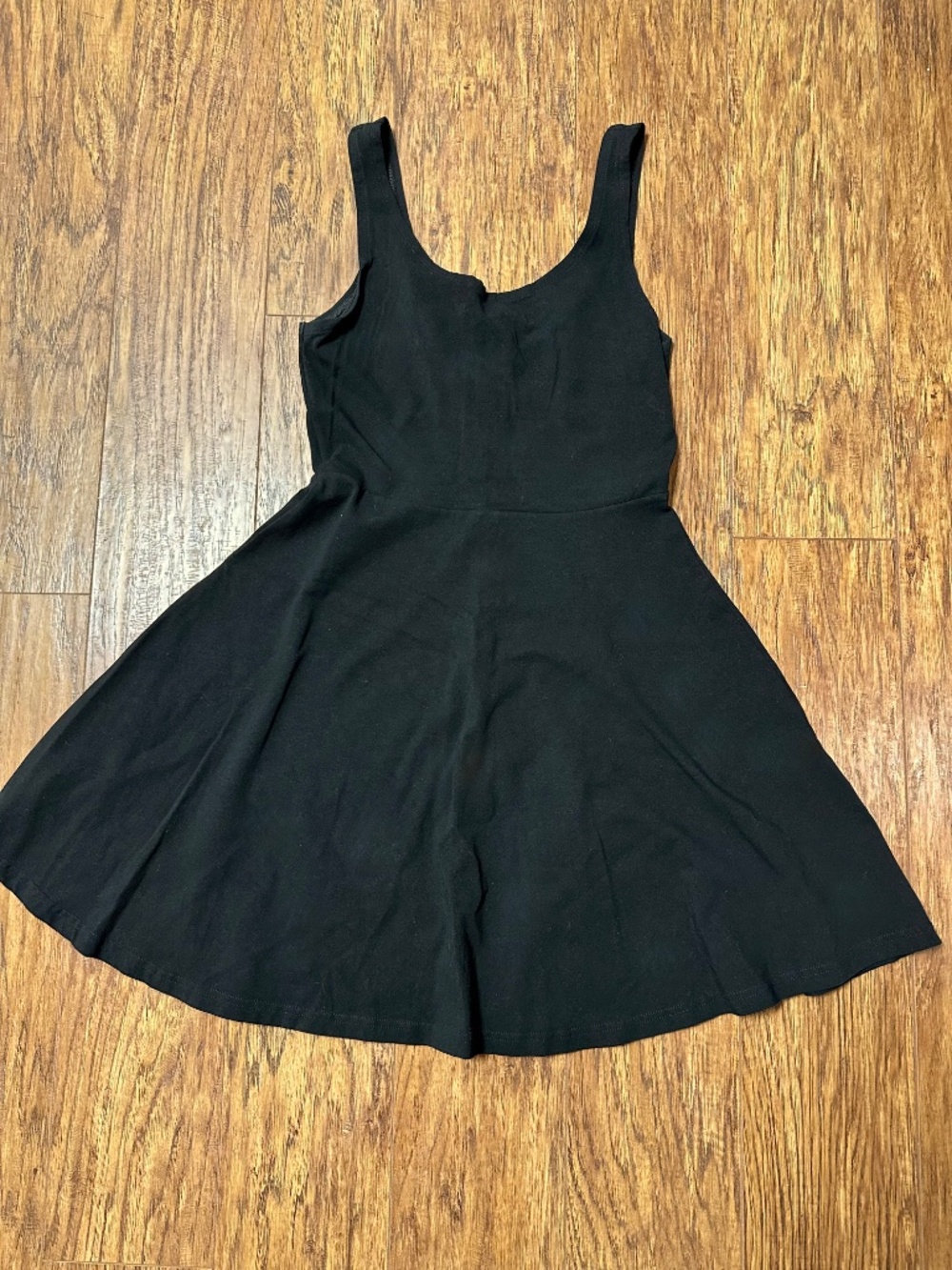 Express Black Mini Fit & Flare Dress Zipper Back Size Small